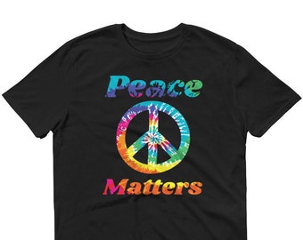Chemises Tie Dye | T-shirt coloré PEACE Sign Graphic Design