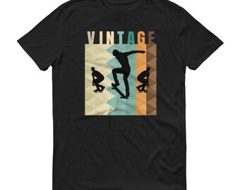 T-shirt skateboard in stile retrò / T-shirt dal design vintage retrò per skater, regalo skateboarder