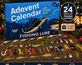Fishing Advent Calendar 24 Days Fishing Lures Christmas Gift for Men Fisherman Angler Dad Husband Fishing Gift