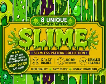 8 Seamless Slime Patterns. Slime Background. Sublimation Design. Digital Paper.