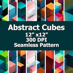 Abstract Cube Pattern: Seamless Geometric Design (PNG Digital Download)