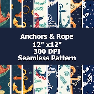 8 Seamless Anchors Patterns. Anchors Background.Anchors Sublimation Design. Anchors Digital Paper, Anchors SVG, Anchors PNG, Anchors file