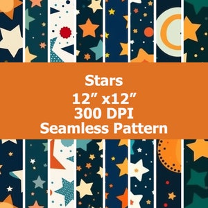 8 Seamless Star Patterns. Star Background. Sublimation Design. Digital Paper