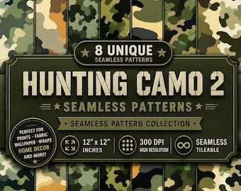 Hunting Camo Texture: Seamless Camouflage Pattern (Digital Download)