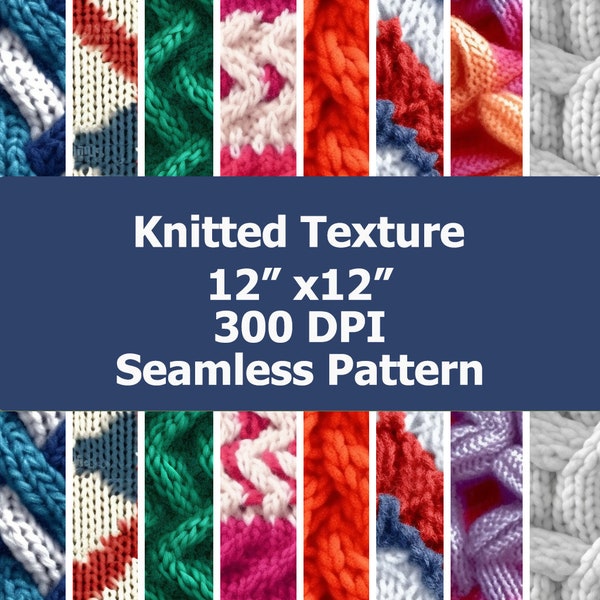 8 Seamless Knitting Texture Patterns. Knitting Background. Sublimation Design. Digital Paper