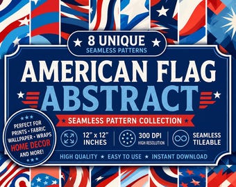 American Flag Abstract Pattern: Seamless Patriotic Designs (PNG Digital Download)