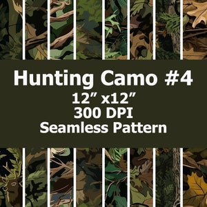 8 padrões de camuflagem de caça perfeita # 4. Caça Camo #4 Fundo. Projeto de sublimação Hunting Camo # 4. Caça Camo #4 Papel Digital,