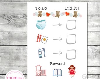 Instant digital download Toddler Morning Routine Chart