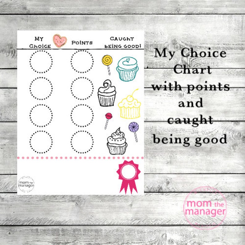 Instant Digital Download My Choice Cupcake Reward Chart Etsy UK