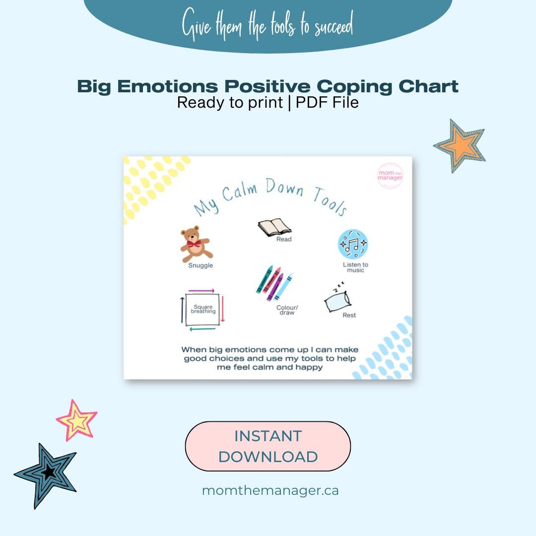My Calm Down Positive Coping Chart for Children - Etsy