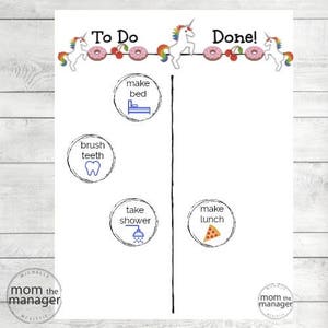 Instant Digital Download To Do and Done: Fun Food Chart for Daily Routines, Tasks and Chores image 3