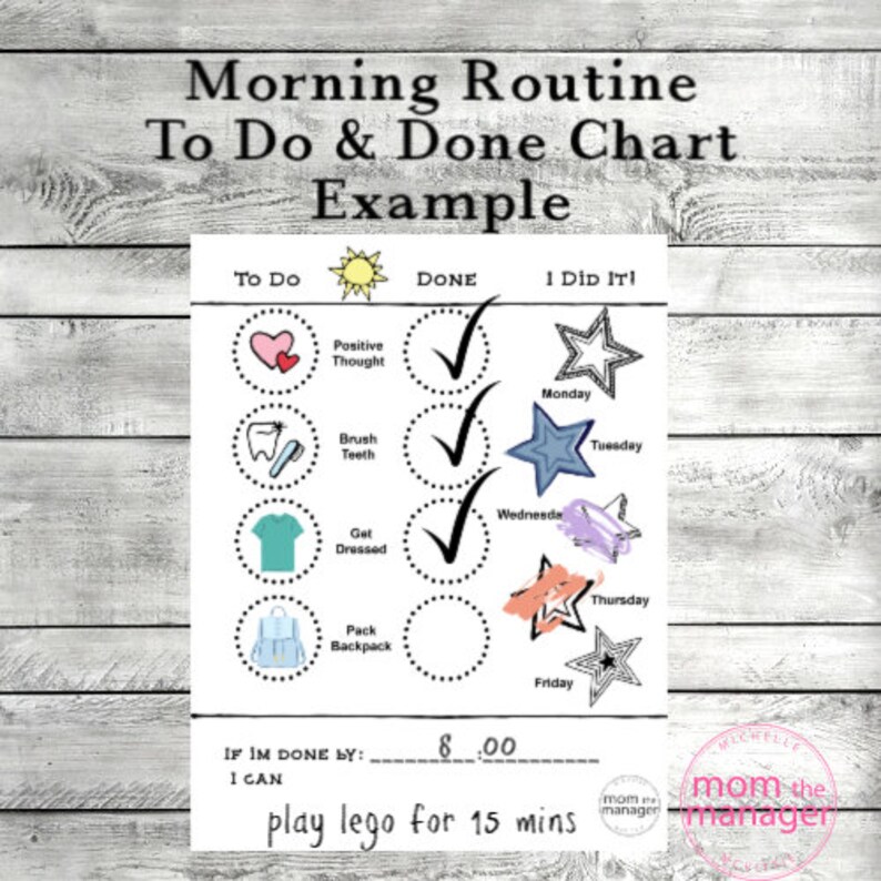 Morning Routine Task and Star Reward Chart 3 - Etsy