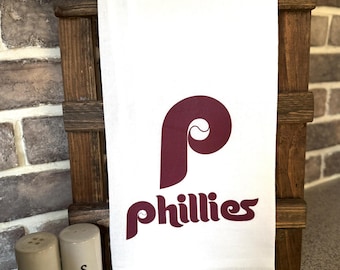 Phillies Kitchen Towel, Baseball Season, Philadelphia Phillies, Baseball mom, Mini ladder towel