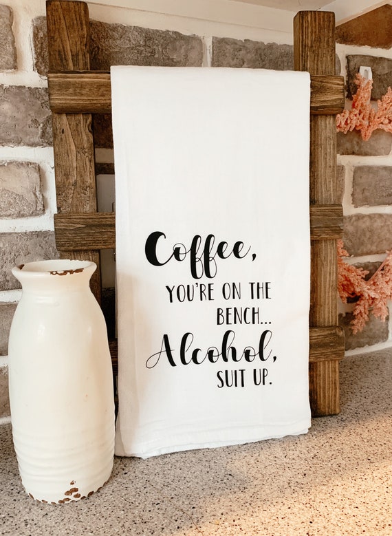 Hand towel, Bar decor, Mini Ladder decor, Coffee lovers, Coffee bar,  Farmhouse Tea Towel