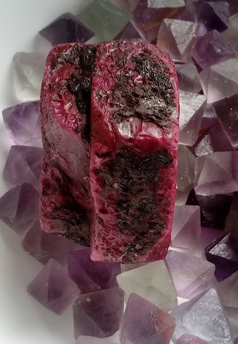 Huge Two crystal growing together RARE find Record keeper ruby Etsy