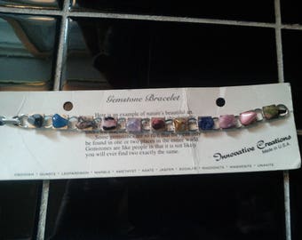 Great vintage chakra/ mineral bracelet Made in the USA Mult stone piece
