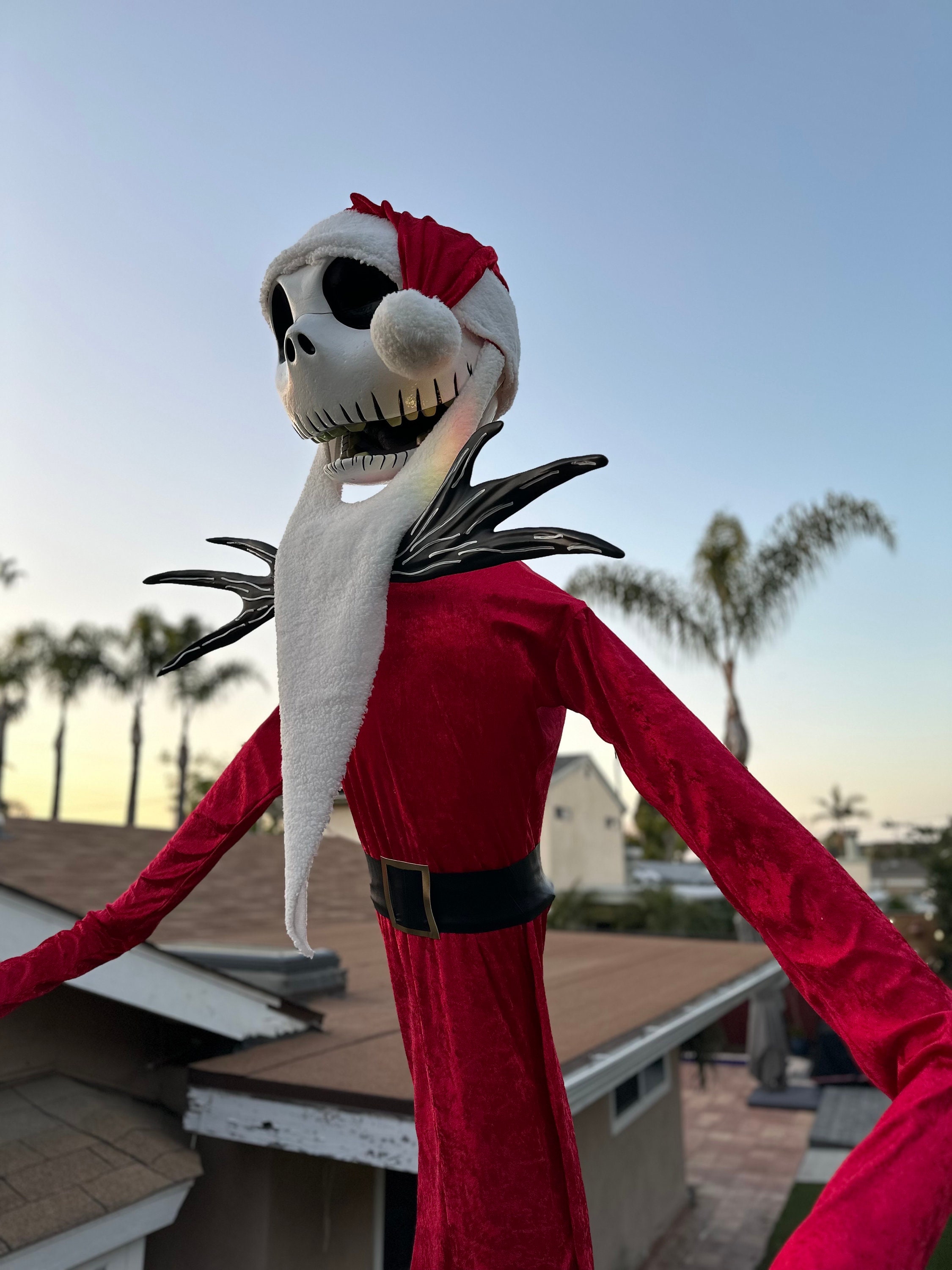 Vintage Disney Red Nightmare Before OG Christmas Santa Hat with Beard NWT O/S Disney The Nightmare Before Christmas “Naughty” Black Santa  main image 4