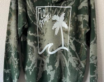 Grüner Hoodie mit Palmen-Logo - NUR OPTION B VERFÜGBAR