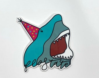 Party Hai FloState Aufkleber - Wetterfest/ spülmaschinenfest - Hai Aufkleber