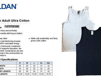 Gildan Ultra Cotton Tank Top - Unisex - Leer (ohne Logo) In Schwarz oder Weiß