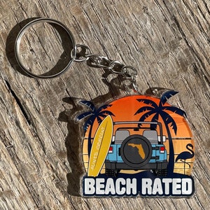 Acrylic Keychain Florida Off-Road Vehicle Key FOB Car keys Gift Idea Key Ring Fathers Day Gift for Him Mothers Day Gift For Her Cute Gift
