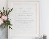 Romantic Calligraphy Marriage Certificate, Editable Canva Wedding Template, Printable Keepsake Gift for Couples #Y22-WS34