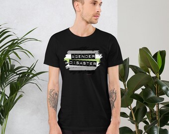 Agender Disaster T-shirt (gay, queer, lgbtq, bisexual, lesbian, aromantic, agender)