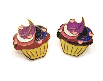Genderfluid Cupcake Pride pin