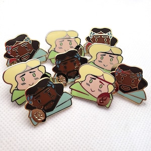 Two Shades - Achilles and Patroclus chibi pin set hard enamel pin Hades game patrochilles