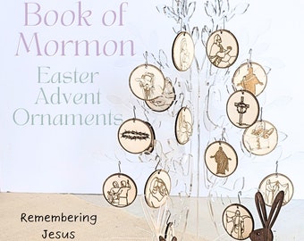 Book of Mormon Easter Advent Ornaments, Easter Decor, Easter Ornaments, Resurrection Ornaments, Easter Tree Decor, Easter Egg Ornaments