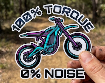 Pegatina para moto eléctrica de cross "100 % Torque" - Calcomanía impermeable para batería y casco - Accesorio Cyberpunk para bicicleta eléctrica