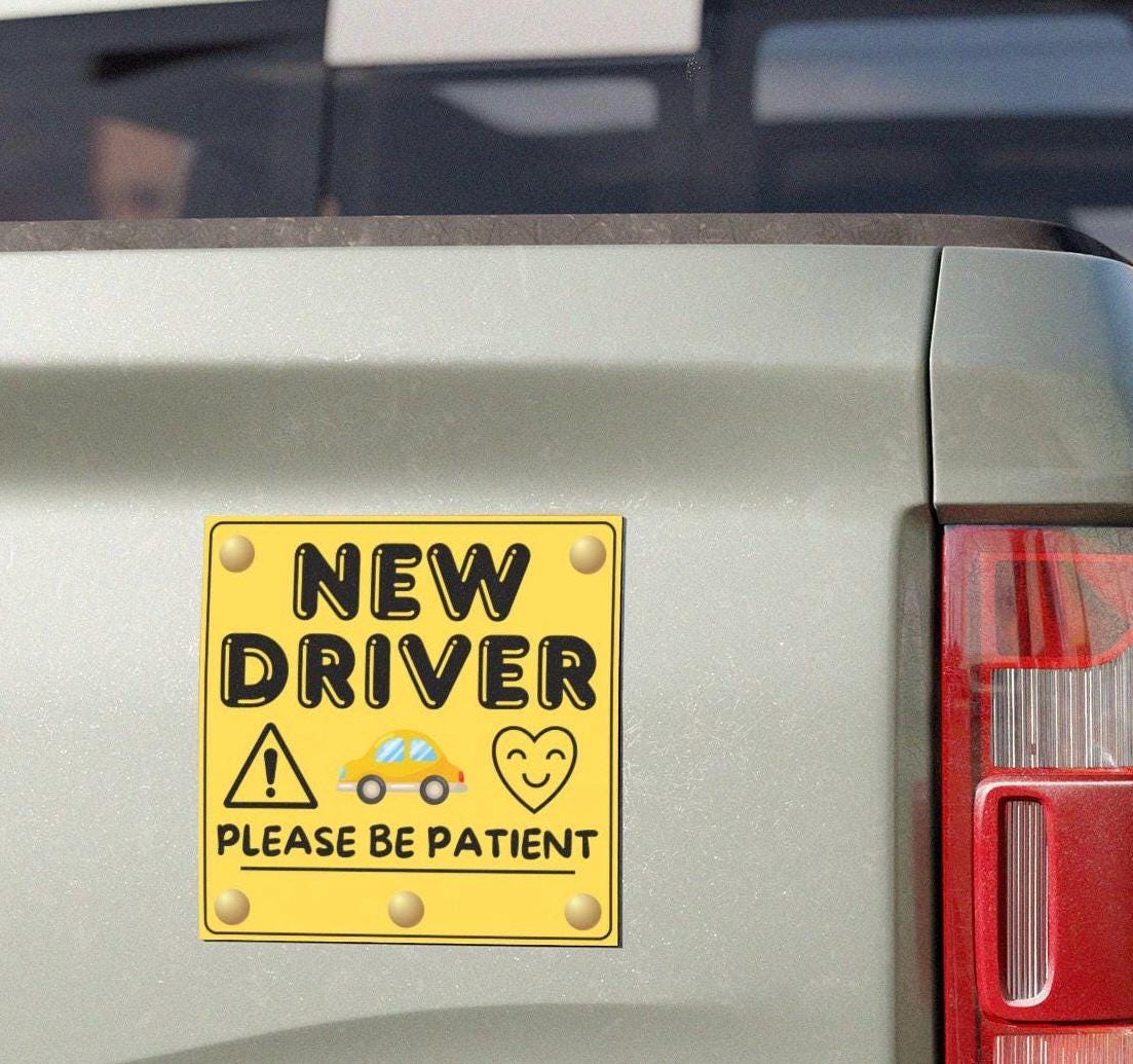 New Driver Safety Car Magnet, New Driver Teenage Gift, Durable Vinyl Magnet for All Car Surfaces