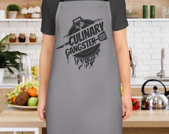 Delantal de gánster culinario, regalo para chef, decoración de cocina