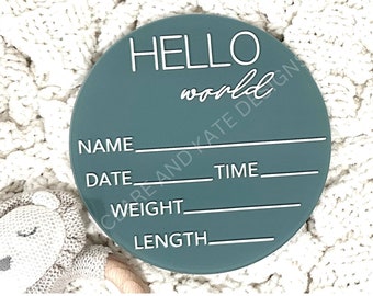 Baby Birth Announcement Sign,Acrylic Baby Name Sign,Newborn Birth Stats,Baby Milestones Marker,Baby Announcement,Newborn Hospital Photo Prop
