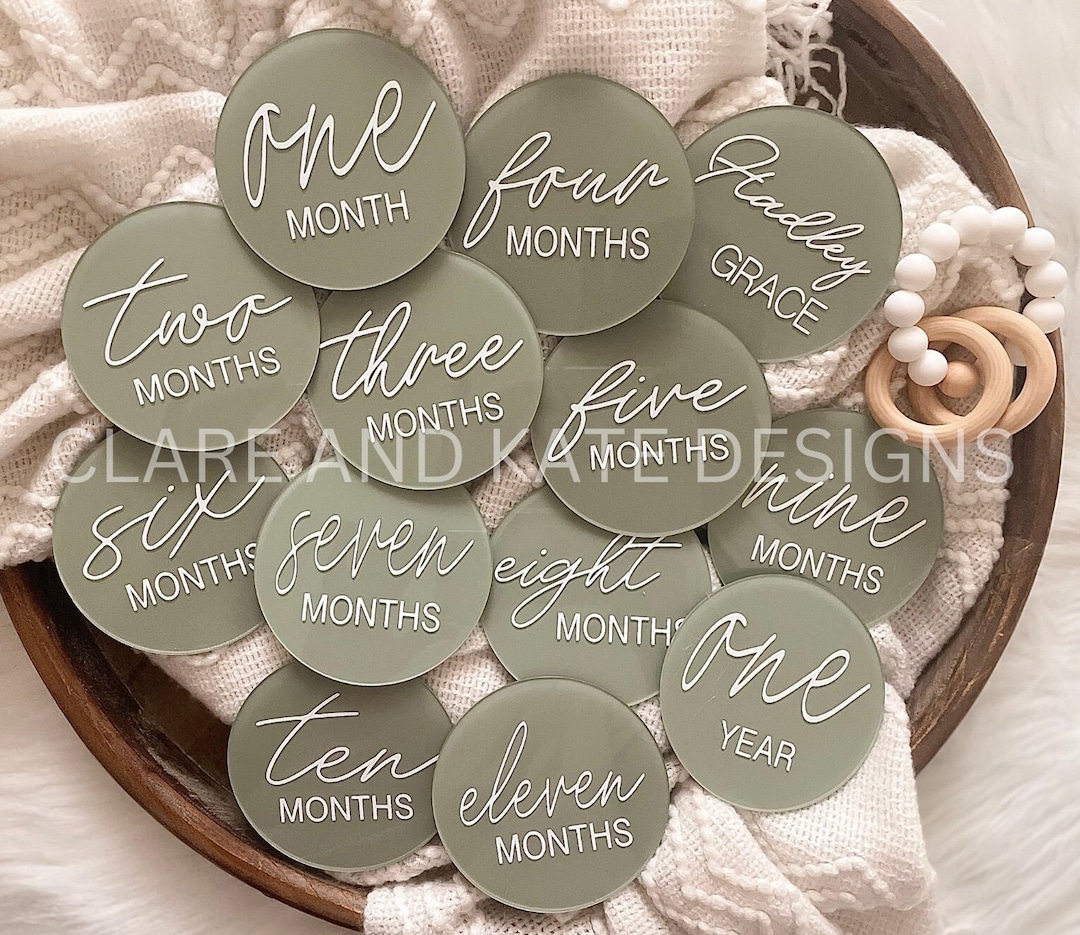 Acrylic Baby Milestones Disc,baby Monthly Milestone Cards,baby Monthly ...