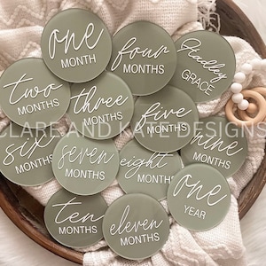 Acrylic Baby Milestones Disc,Baby Monthly Milestone Cards,Baby Monthly Photo Prop,Newborn Birth Announcement,Baby Monthly Milestone Markers