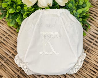 Monogramed Baby Bloomers, Baby Girl Diaper Cover, Personalized Diaper Cover, Embroidered Baby Bloomers