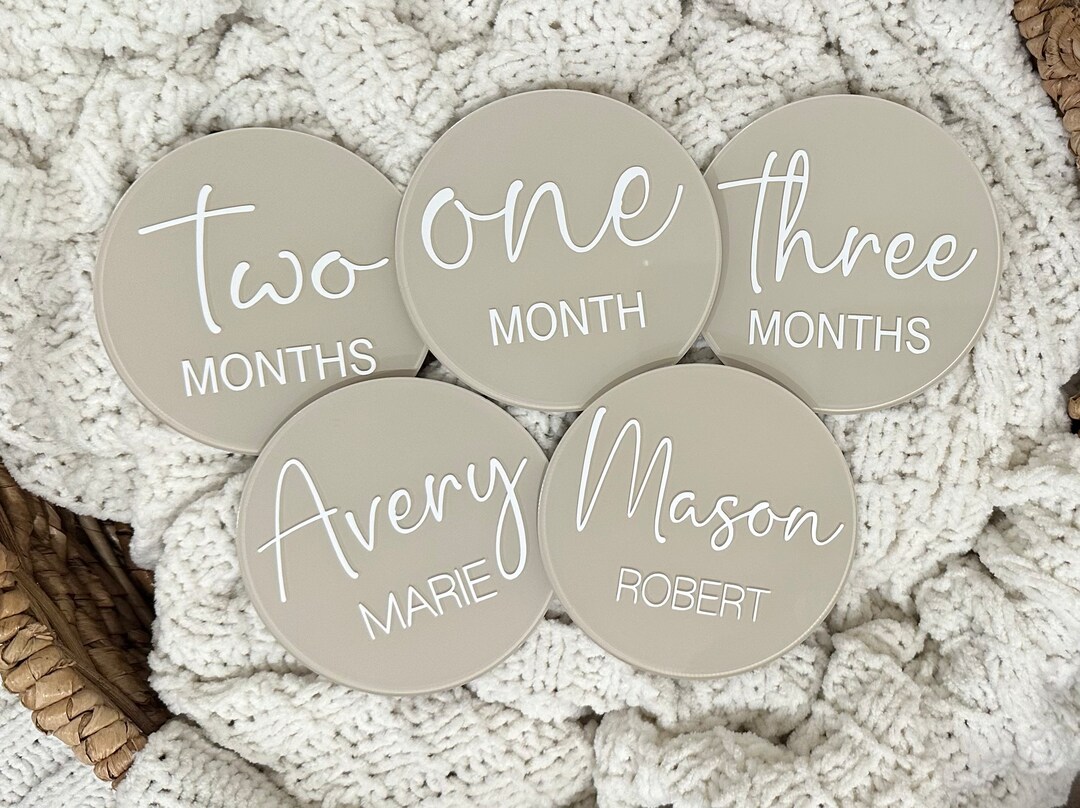 Acrylic Baby Milestones Discbaby Monthly Milestone Cardsbaby - Etsy