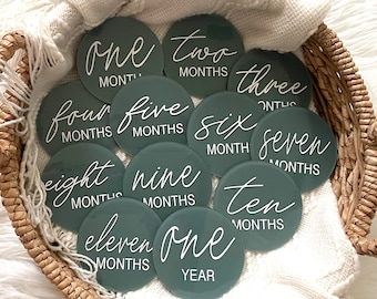 Acrylic Monthly Milestones Marker,Baby Monthly Milestones,Birth Announcement,Newborn Photo Prop,Baby Months,Baby Gift