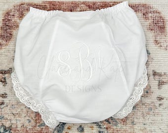Monogramed Baby Bloomers, Baby Girl Diaper Cover, Personalized Diaper Cover, Embroidered Baby Bloomers