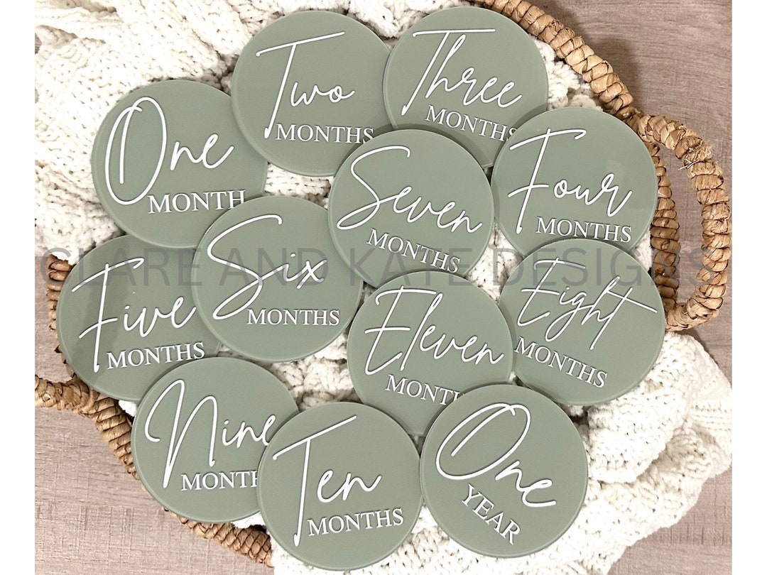Baby Monthly Milestone Photo Prop, Acrylic Monthly Milestones Disc ...