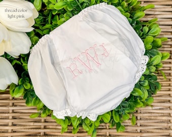 Monogramed Baby Bloomers, Baby Girl Diaper Cover, Personalized Diaper Cover, Embroidered Baby Bloomers
