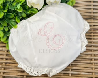 Monogramed Baby Bloomers, Baby Girl Diaper Cover, Personalized Diaper Cover, Embroidered Baby Bloomers