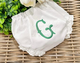 Monogramed Baby Bloomers, Baby Girl Diaper Cover, Personalized Diaper Cover, Embroidered Baby Bloomers