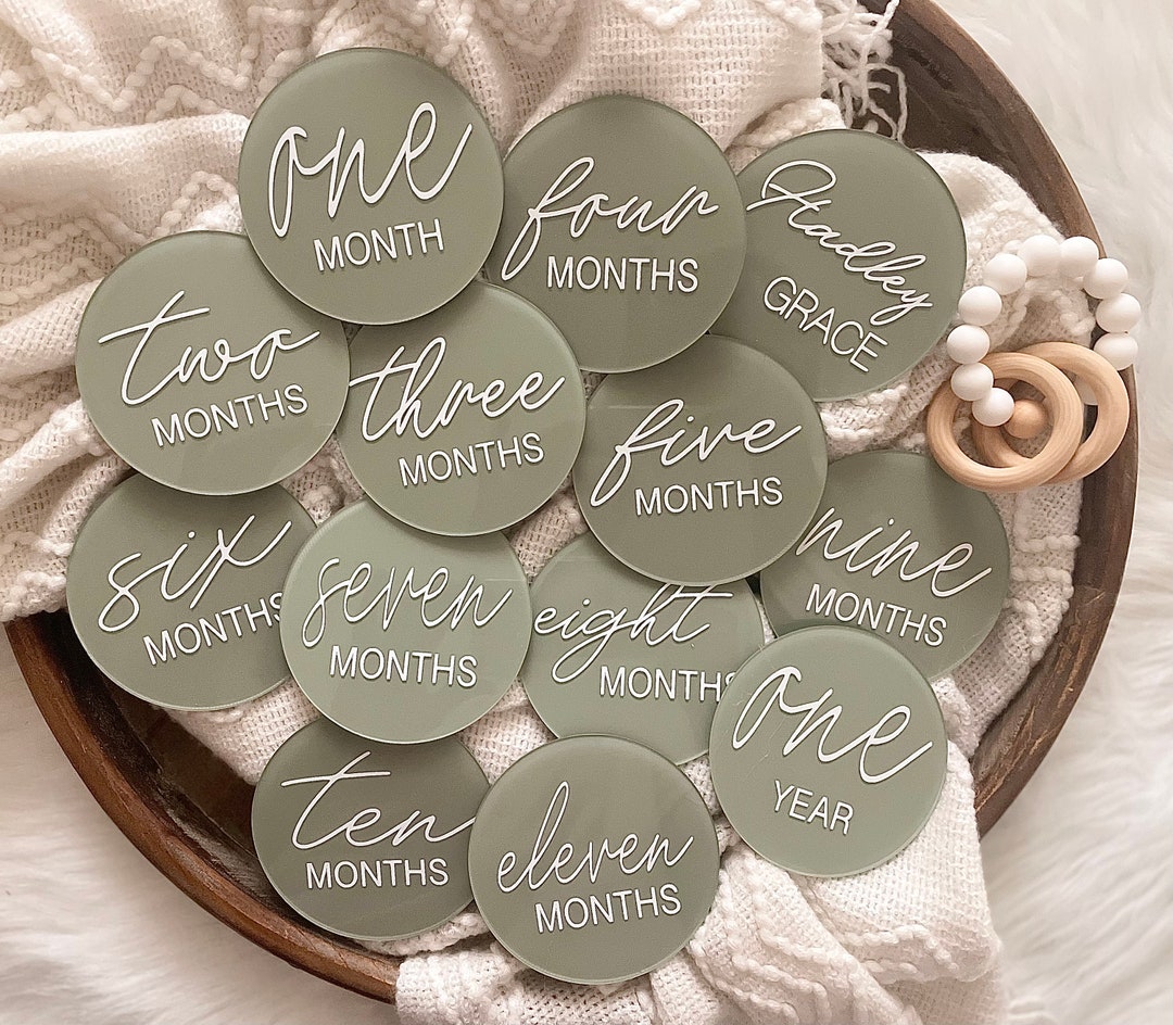Acrylic Baby Milestones Discbaby Monthly Milestone Cardsbaby - Etsy