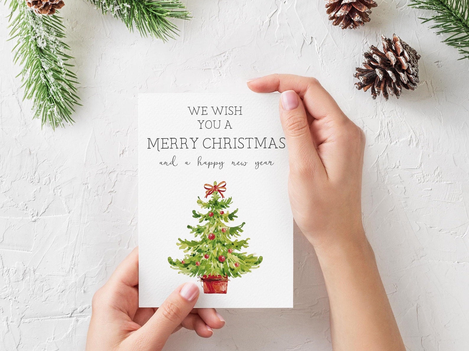 Printable Christmas Tree Card Printable Holiday Card Etsy