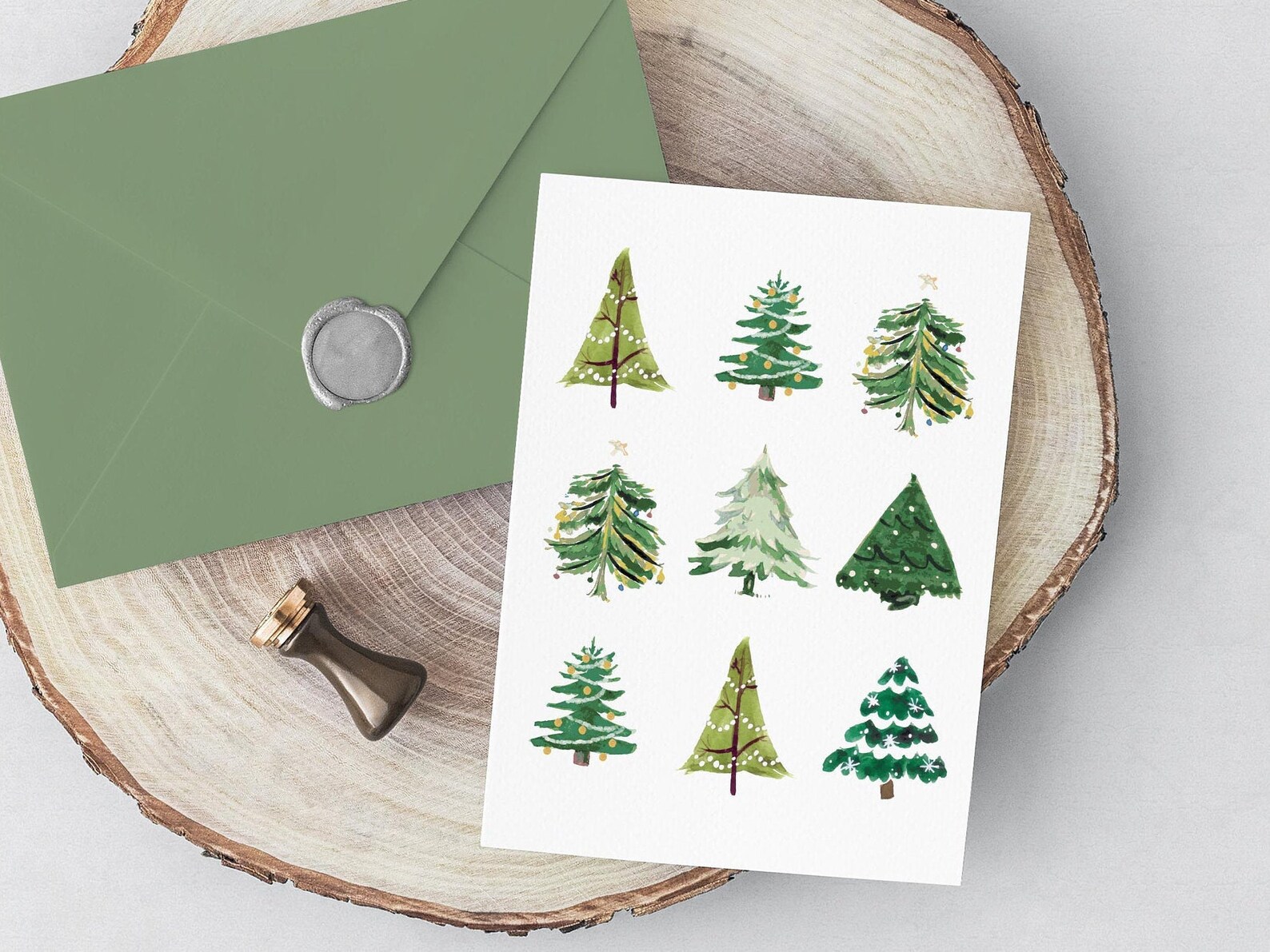 Christmas Tree Christmas Card Printable Holiday Card | Etsy
