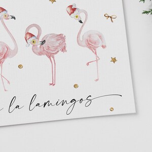 Christmas flamingo holiday card, funny printable Christmas card, printable holiday card, cute Christmas pun card, printable greeting card image 7
