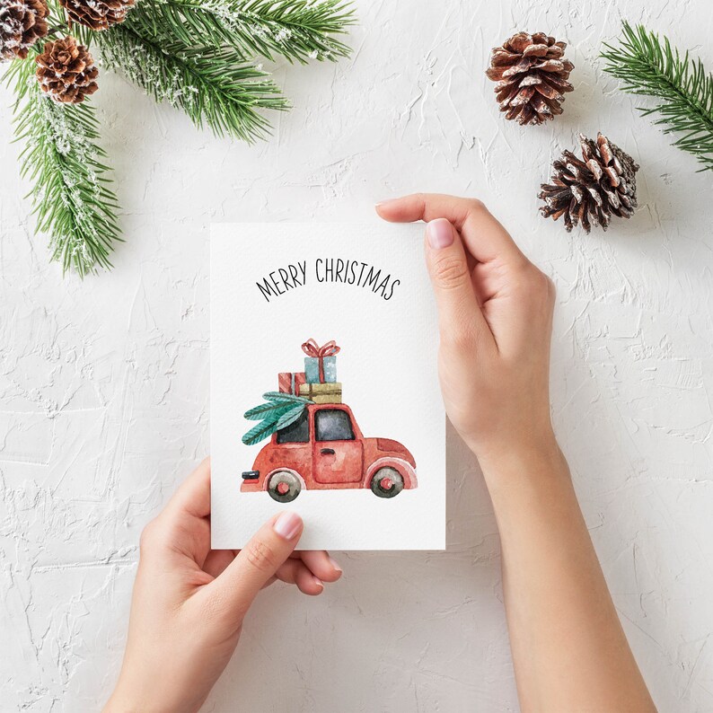 Farmhouse Christmas Card Printable Printable Holiday Card | Etsy
