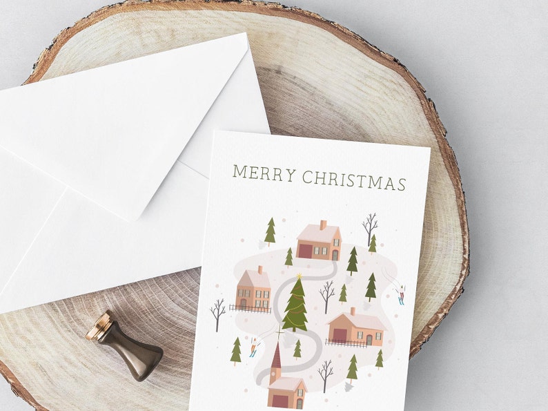 Christmas Card Printable Printable Holiday Card Merry - Etsy